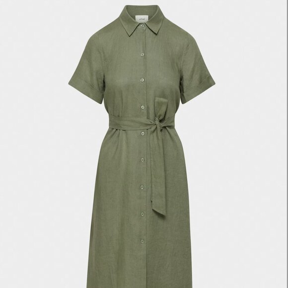 🌿 Wilfred Eleta Linen Maxi Shirt Dress – Bitter Sage, Size XXS - Picture 1 of 4